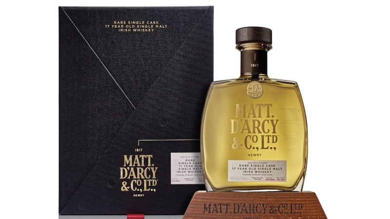 The limited-edition (one of 384 numbered bottles of the Matt D&rsquo;Arcy 17-year-old super premium whiskey 
