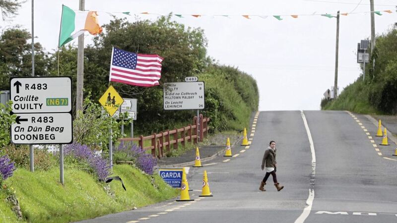 Flags in the village of Creagh in Co Clare ahead of US President Donald Trump&#39;s visit. Picture by Niall Carson, Press Association 