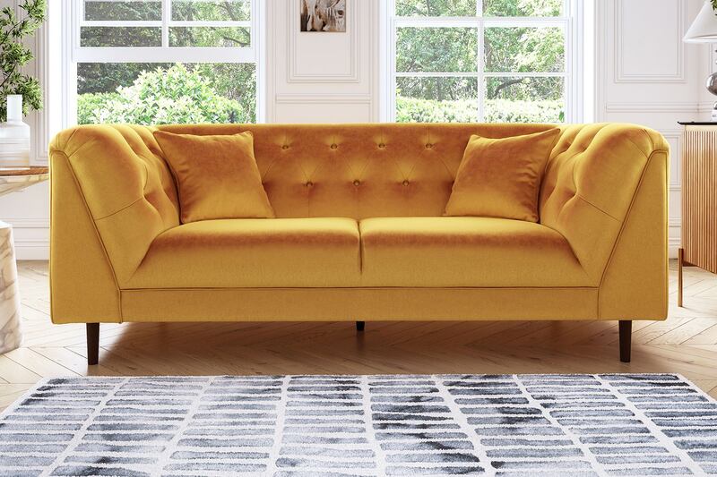 Bridgerton 3 Seater Sofa, Nugget Gold All Over, £899, Sofology