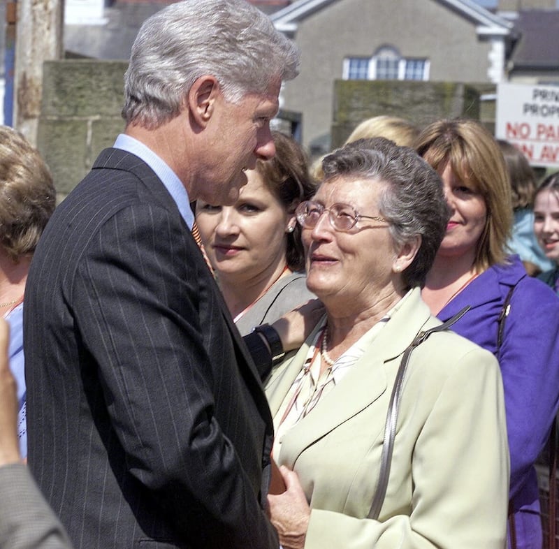 Former US President Bill Clinton meeting Joan Wilson 