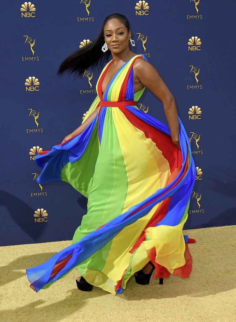 Tiffany Haddish arrives at the 70th Primetime Emmy Awards in September 2018 