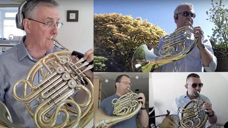 Members of the Ulster Orchestra perform online as part of their #UOLetsPlayAtHome series 