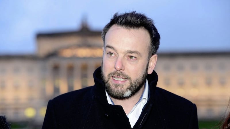 SDLP leader Colum Eastwood jeered at the Boris bridge in Westminster this week. Picture Arthur Allison / Pacemaker Press 