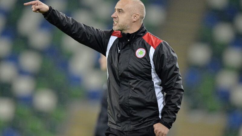 Gerard Lyttle will be hoping his Cliftonville side can get back to winning ways against Ballymena United today 