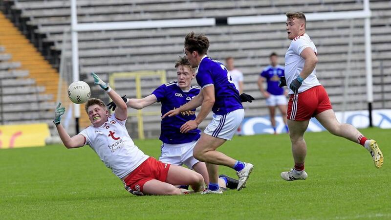 Tyrone&#39;s Oran Mallon and Cavan&#39;s Cormac Donohoe in action during the GAA Football All-Ireland Under 20&#39;s Ulster Championship semi-final in St. Tiernach&#39;s Park, Clones. Picture by Philip Walsh. 