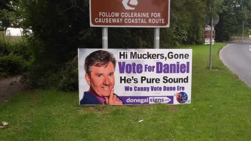 Donegal fans urge Derry neighbours to vote for Daniel O'Donnell. 