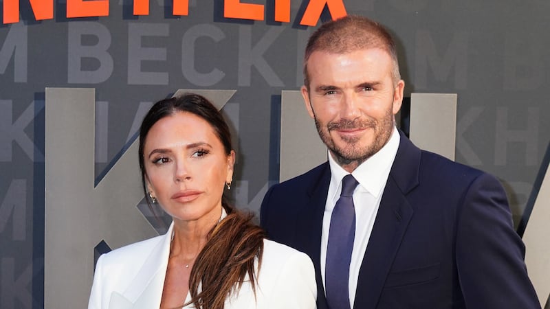 Victoria and David Beckham arrive for the premiere of Netflix’s documentary series Beckham at the Curzon Mayfair in London (Ian West/PA)