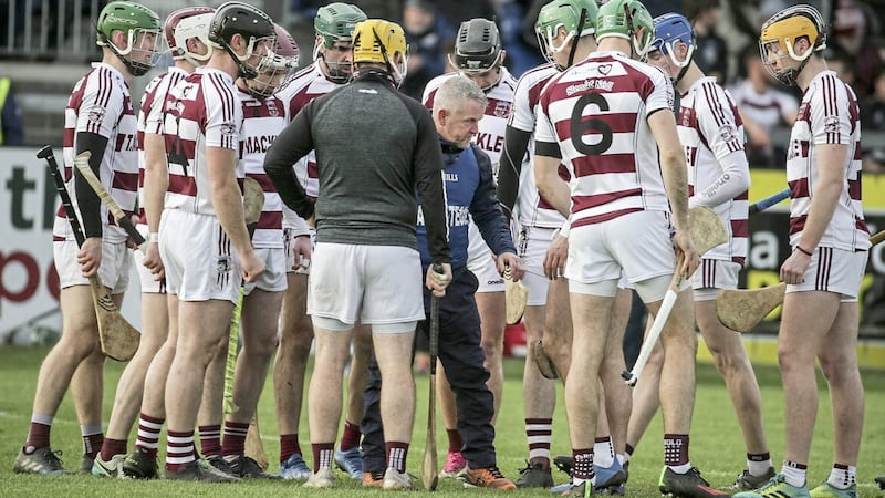 Slaughtneil manager Michael McShane knows Dunloy will be determined to avenge recent defeats to the Derry and Ulster champions Picture: Hugh Russell 