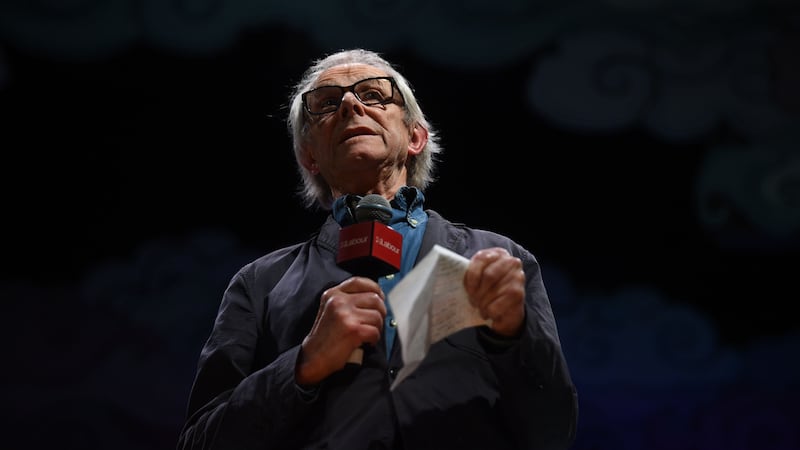 Ken Loach on stage (Kirsty O’Connor/PA)