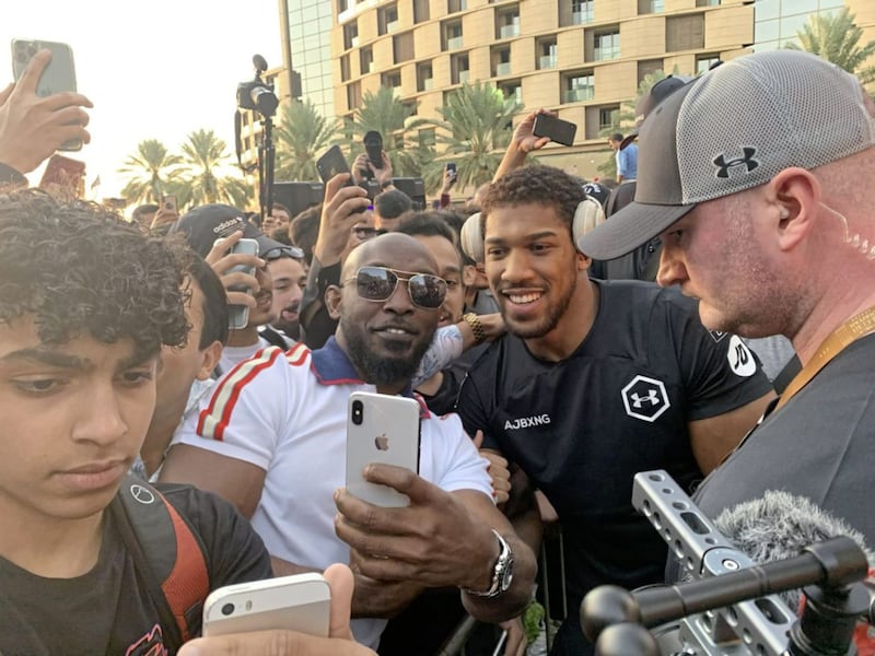 Anthony Joshua meets his fans. Picture by Hugh Russell