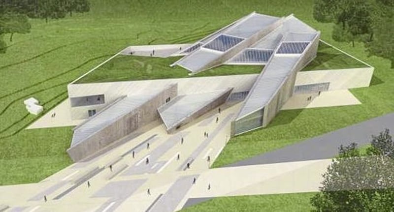An artist&#39;s impression of plans for a peace centre at the Maze site 
