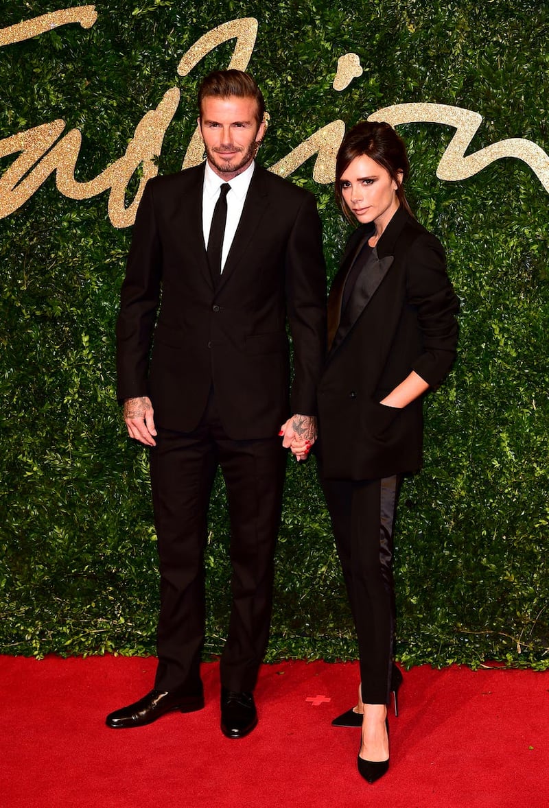 David Beckham and Victoria Beckham attending the British Fashion Awards at the London Coliseum, St Martin’s Lane, in London
