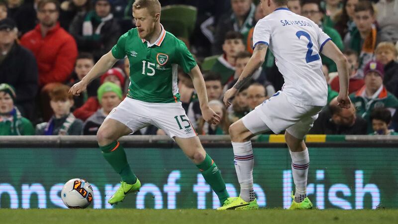 Preston North End winger Daryl Horgan made his Republic of Ireland debut in the international friendly defeat to Iceland at the Aviva Stadium. Picture by Press Association