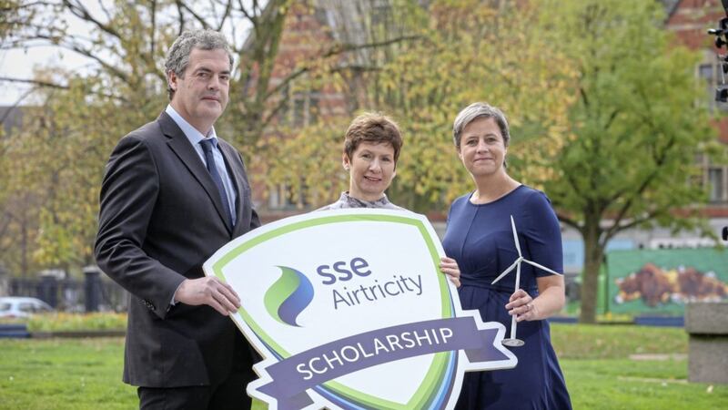 Vicky Boden from SSE with Danny Laverty, North West Regional College and Alison Snookes, Ulster University 