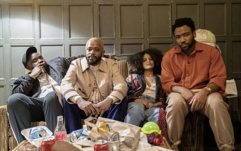 Atlanta Season 3: Brian Tyree Henry as Alfred &#39;Paper Boi&#39; Miles, LaKeith Stanfield as Darius, Zazie Beetz as Van and Donald Glover as Earn Marks 