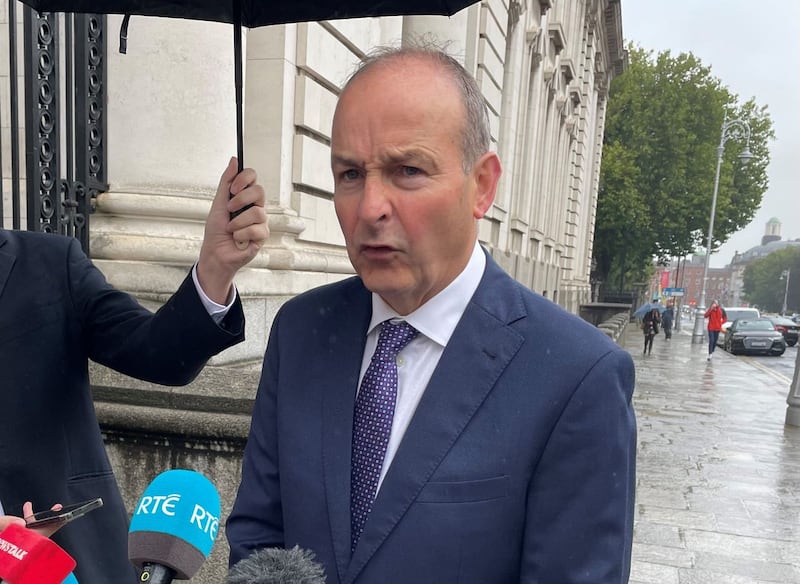 Tanaiste Micheal Martin arrives at the Cabinet meeting