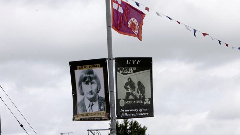 The Wesley Somerville and UVF Banner on display in Moygashel, Co Tyrone. Picture by Ann McManus. 