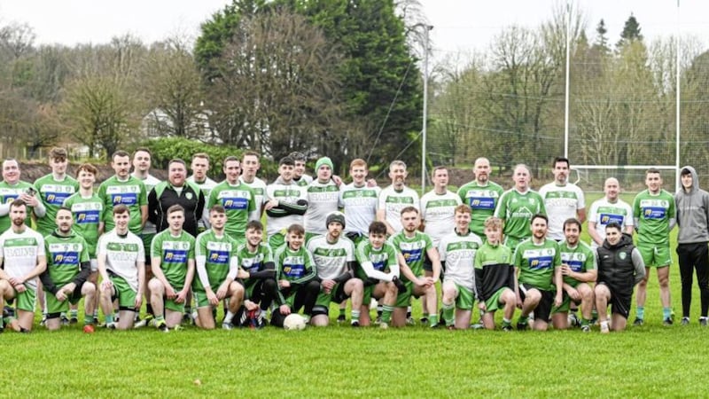 Drumragh Sarsfield&#39;s hosted the annual Game For Cathal at Clanabogan Park last Monday in memory of clubman Cathal McLaughlin. On the day, Drumragh&#39;s 2021 Tyrone Junior Reserve Championship winners took on Drumragh players past and present Picture by Rory Cox 