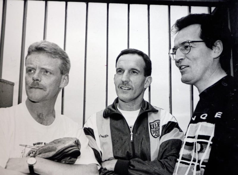 Maze escape masterminds Robert Russell, Bobby Storey and Gerry Kelly. Picture by Hugh Russell 