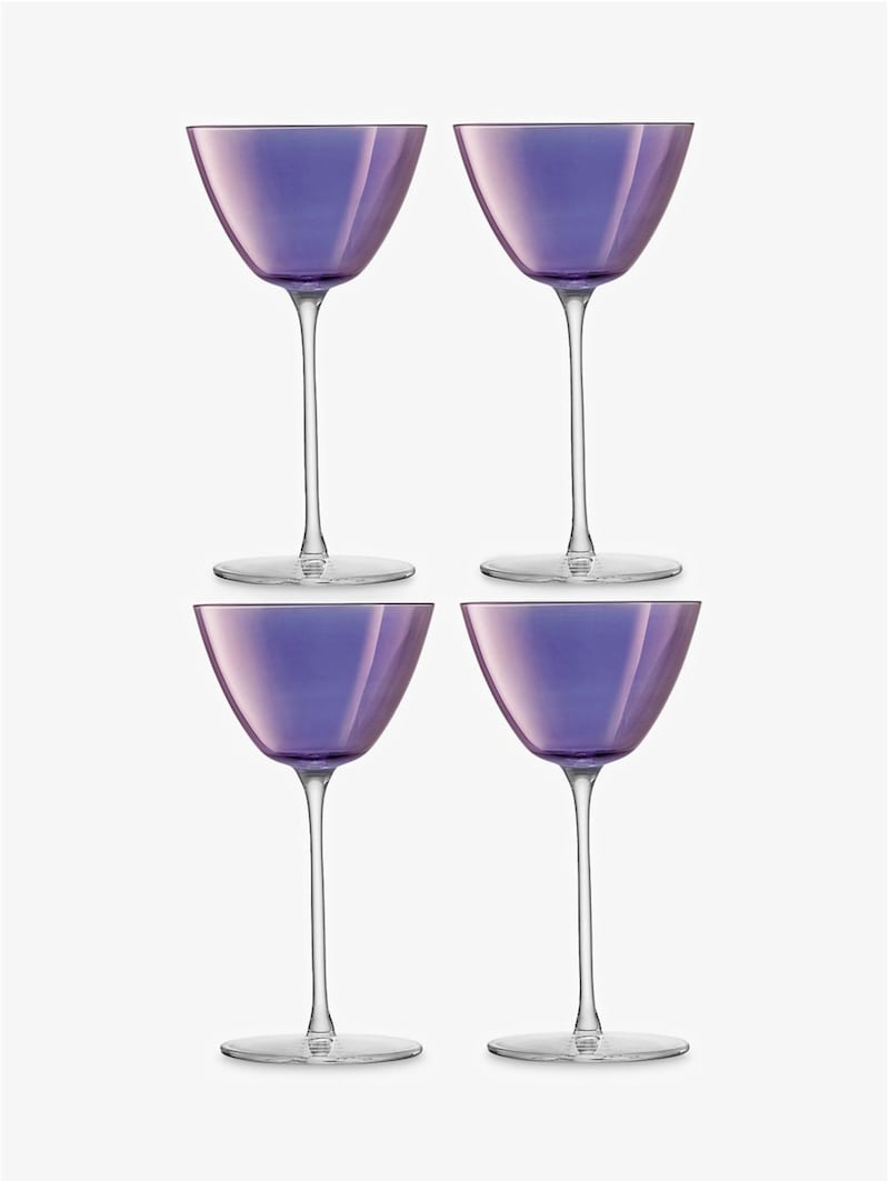 LSA International Aurora Martini Cocktail Glasses in Violet Lustre, Set of 4, &pound;50, John Lewis