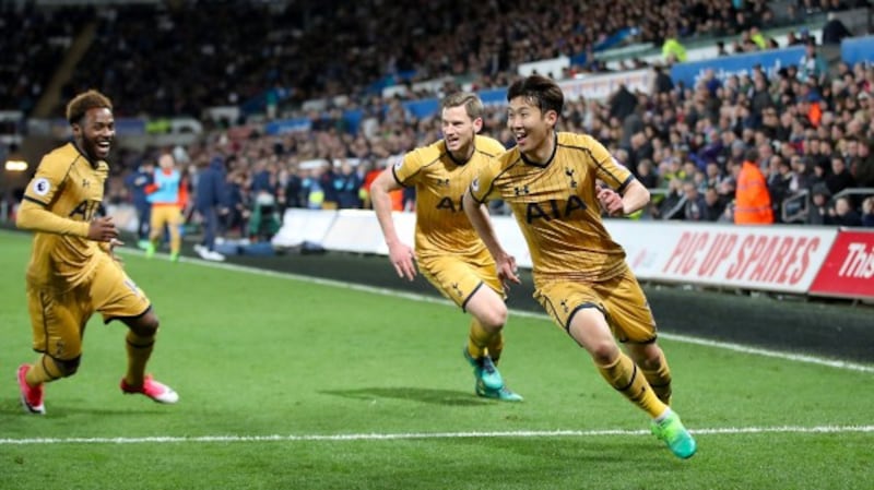 Tottenham Hotspur's Son Heung-min celebrates scoring