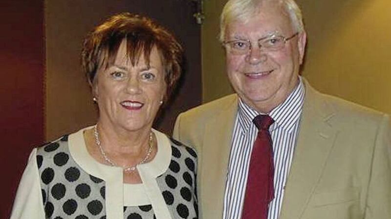 Killed in a collision: Margaret McLaughlin, pictured with husband Pat 