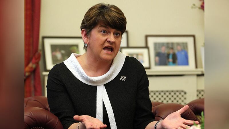 First Minister Arlene Foster speaking todayat her office in Stormont Castle, Belfast where she said she will not resign over a failed renewable heating scheme in Northern Ireland&nbsp;