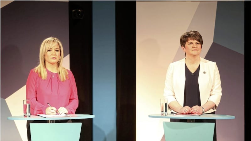 Sinn F&eacute;in&#39;s Michelle O&#39;Neill and DUP leader Arlene Foster 