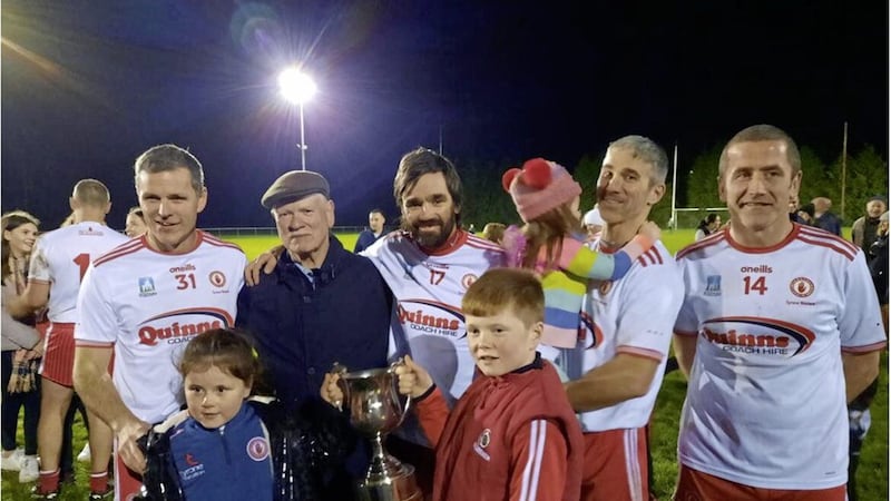 Stephen O&#39;Neill (right) is hoping to help Tyrone to a second successive All-Ireland Masters title this weekend 