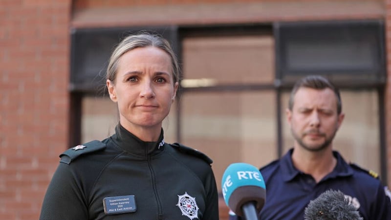 PSNI Superintendent Gillian Kearney speaks during a press conference outside Ballymena police station, as the search has resumed in Co Antrim for missing woman Chloe Mitchell (Liam McBurney/PA)