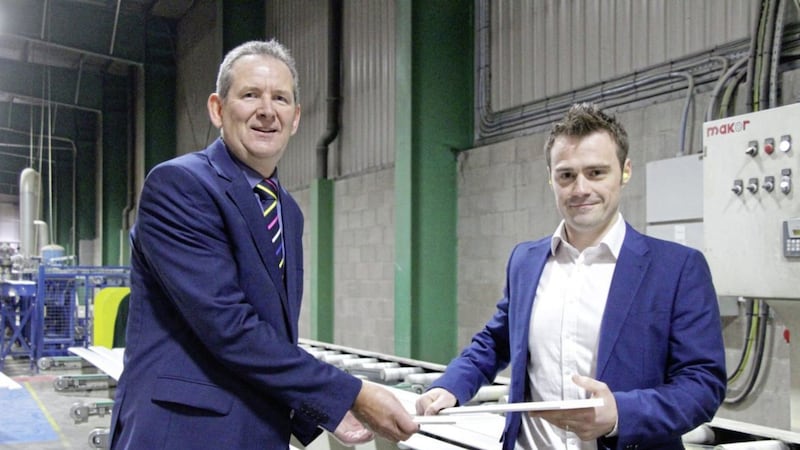 Sam McCrea (left), founder and chief executive of SAM, with Paul Lavery, commercial director at SAM and managing director at Select Timber 