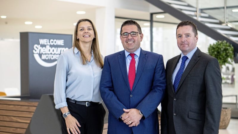 Pictured at Shelbourne Motors in Newry are (from left) Caroline Willis (financial director) and sales directors Paul Ward and Richard Ward 