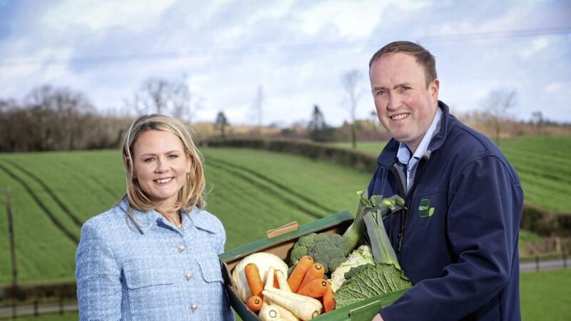 Pictured at Gilfresh in Loughgall are Fiona King from Danske Bank and William Gilpin from Gilfresh. Picture: Brian Thompson 