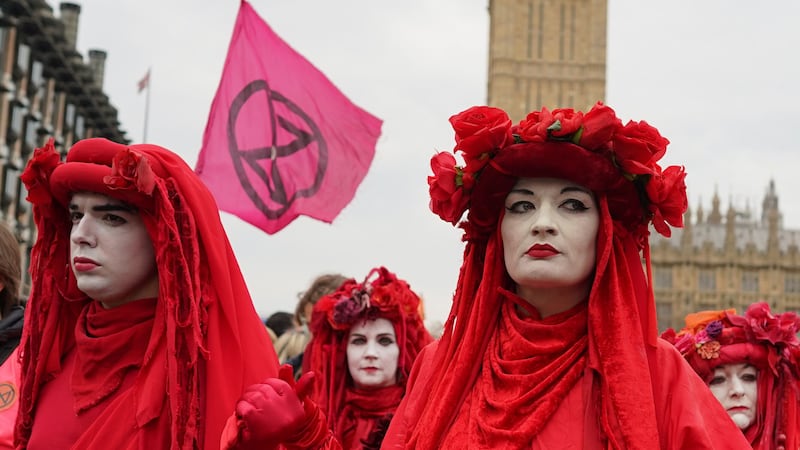 The wildlife broadcaster spoke to thousands of climate change protesters from a stage in Westminster.
