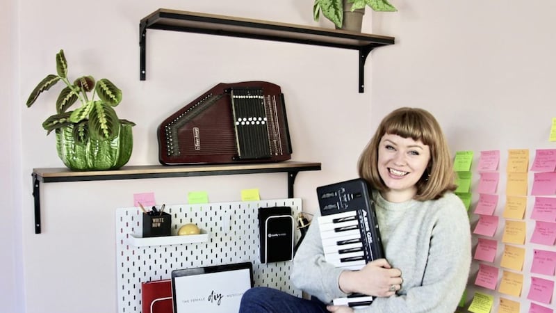 Musician and Girls Twiddling Knobs podcast host Isobel Anderson 