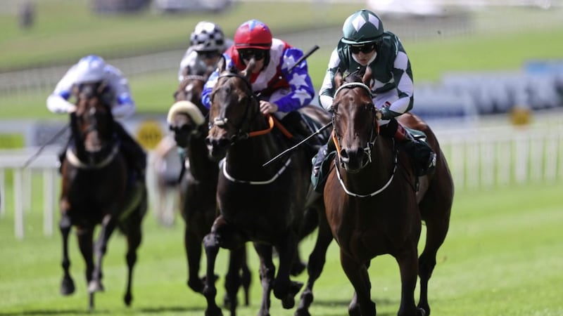 Mooneista ridden by Colin Keane on the way to winning the Paddy Power Sapphire Stakes (Group 2) at Curragh Racecourse in July<br /> Picture: Brian Lawless/PA&nbsp;