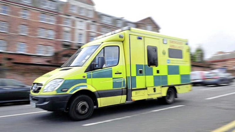 A patient kicked an ambulance crew member when they arrived at an emergency in Larne on Tuesday 