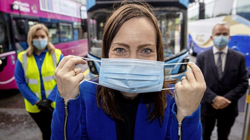 Infrastructure Minister Nichola Mallon argued for compulsory wearing of face coverings on public transport. The measure was introduced last week 