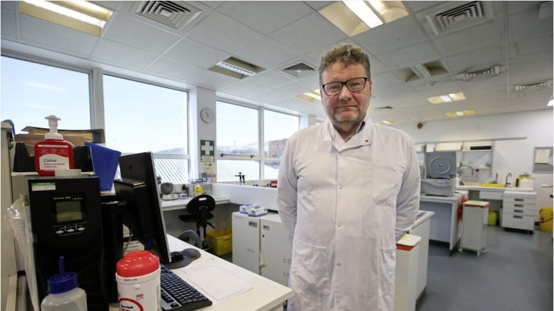 Dr Conall McCaughey, a consultant virologist based at the Belfast trust&#39;s regional laboratory where coronavirus testing is carried out, is among 13 doctors who have signed an open letter on public health guidance. Picture by Hugh Russell 