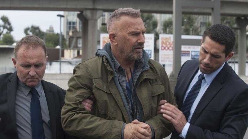 Kevin Costner as the test subject for cutting-edge memory-swap surgery in Criminal 