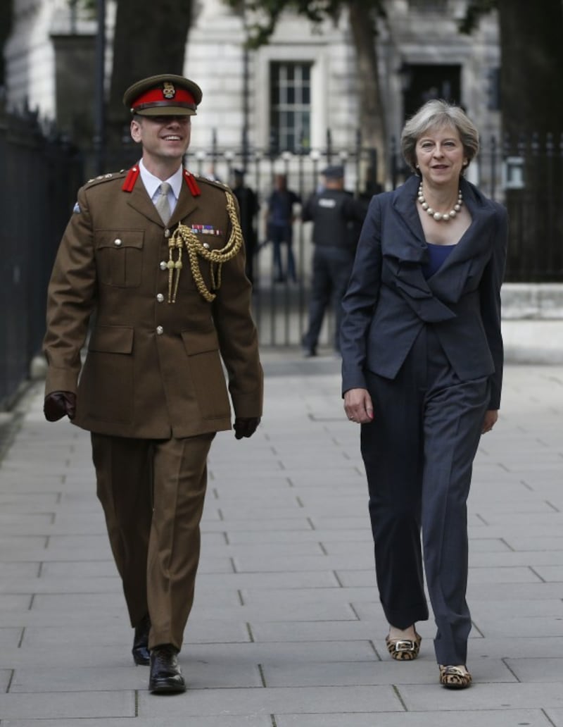  Prime Minister Theresa May and Colonel John Clark, one of her Military Advisors,