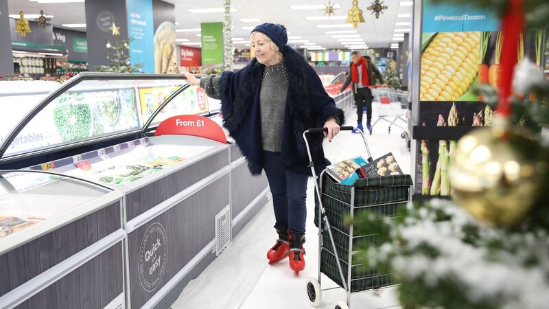 Shoppers could skate up and down the aisles while picking up their frozen treats.