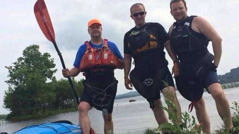 Peter Brewitt, Ger Harrington and James Lynch pictured ahead of their mammoth five day kayak down the length of Ireland to raise funds for the Irish Motor Neurone Disease Association 