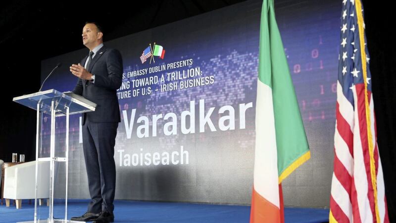 Taoiseach Leo Varadkar speaks at an economic conference at the American Embassy in Dublin where he confirmed that US president Donald Trump has postponed his visit to Ireland. Picture by Brian Lawless, Press Association 