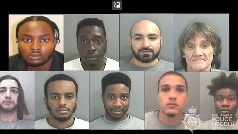 Nine men have been jailed for their role in the gang (South Wales Police/PA)