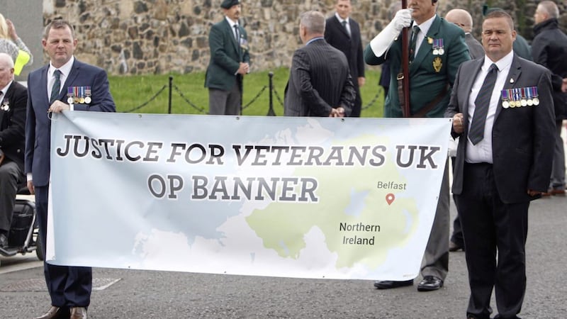 A Justice For Veterans UK parade in Antrim, May 2017, protesting at the prosecution of former British soldiers. Photo: Aidan O&#39;Reilly/Pacemaker Press 