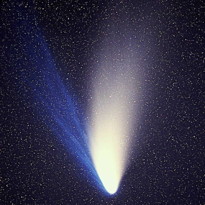 The Comet Hale-Bopp was, like the Great Christ Comet, visible for over a year. This photograph was taken on April 4 1997 from the Johannes-Kepler Observatory in Austria