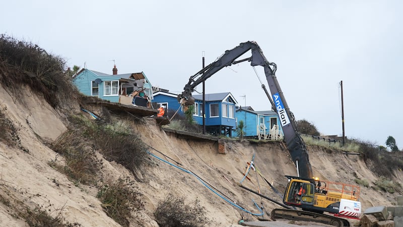 Houses are demolished in Hemsby, Norfolk