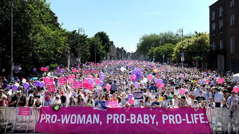 A pro-life rally taking place in Dublin in 2013&nbsp;