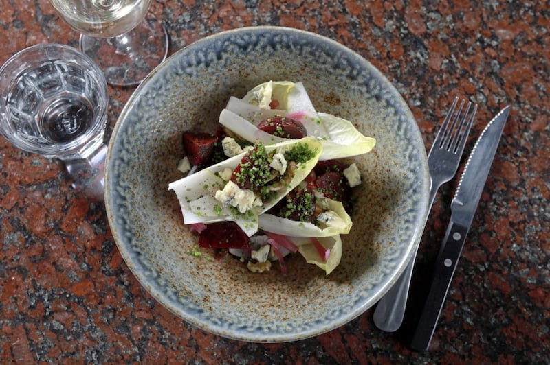 Endive, Blue Cheese, Beetroot and Pear Salad 